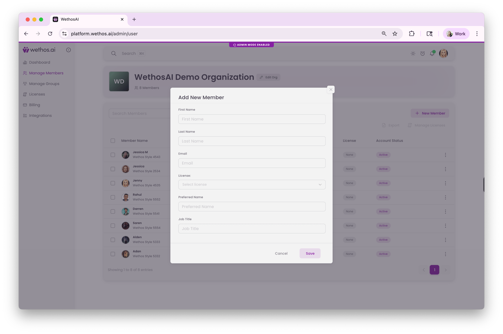Adding New Users as an Admin